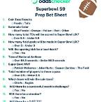 super bowl prop bet sheet funny